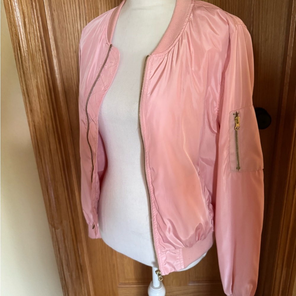 Forever 21 Pink Bomber Jacket Casual Lightweight